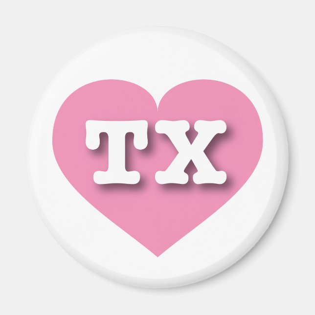 Texas Rosa Heart - I kärlek TX Magnet (Framsidan)