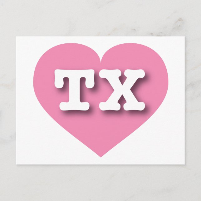 Texas Rosa Heart - I kärlek TX Vykort (Framsida)