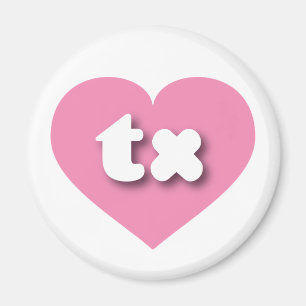 Texas rosa hjärta - I kärlek tx Magnet