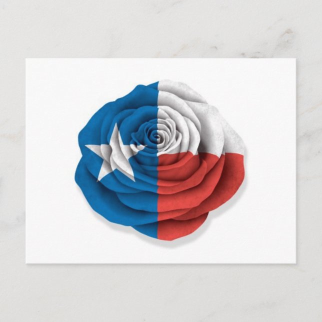 Texas Rose Flag på vit Vykort (Framsida)