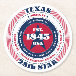 Texas Rött vitt blått Typografi Underlägg Papper Rund