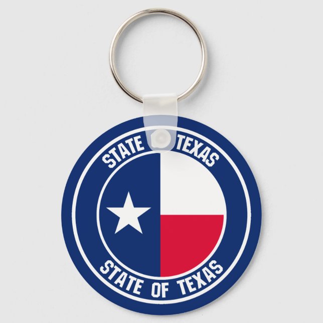 Texas Round Emblem Nyckelring (Framsida)