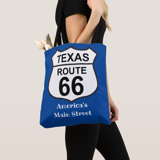 Texas Route 66 America's Main Street Women's Tote Tygkasse (Närbild)
