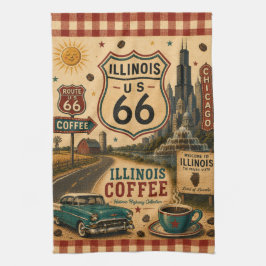 Texas Route 66 Coffee Ranch Morgonstil Kökshandduk