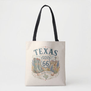 Texas Route 66 Cowgirl Road Trip Västerländsk Stil Tygkasse