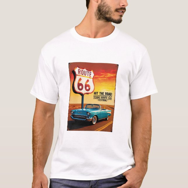 Texas Route 66 Festival T Shirt (Framsida)