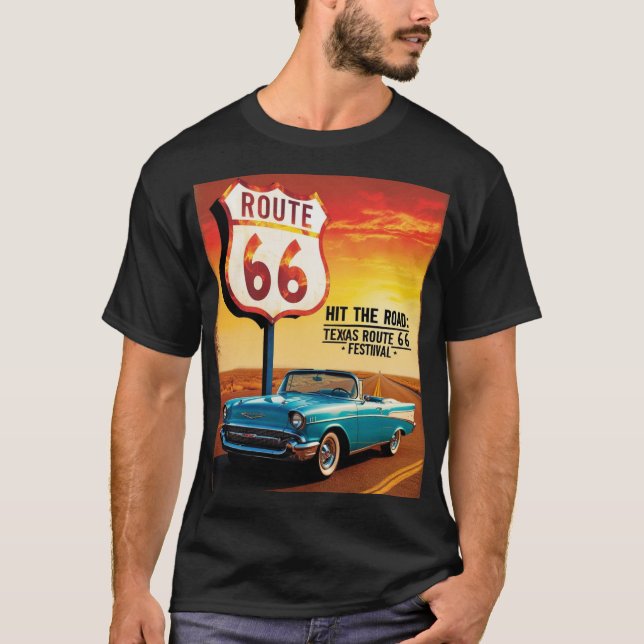 Texas Route 66 Festival - T-Shirt (Framsida)