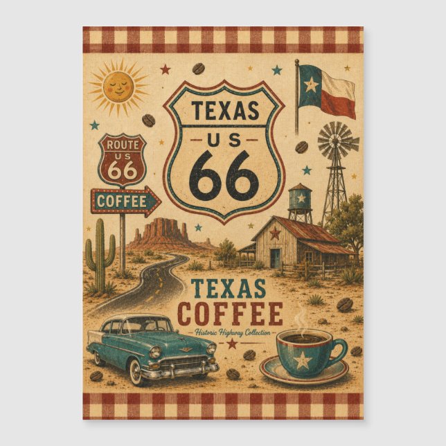 Texas Route 66 Kaffe Loajalitet Kaffe-stil (Framsida)