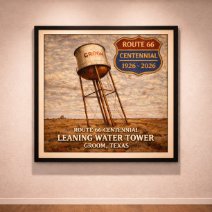 Texas Route 66 Lutande Torn Poster