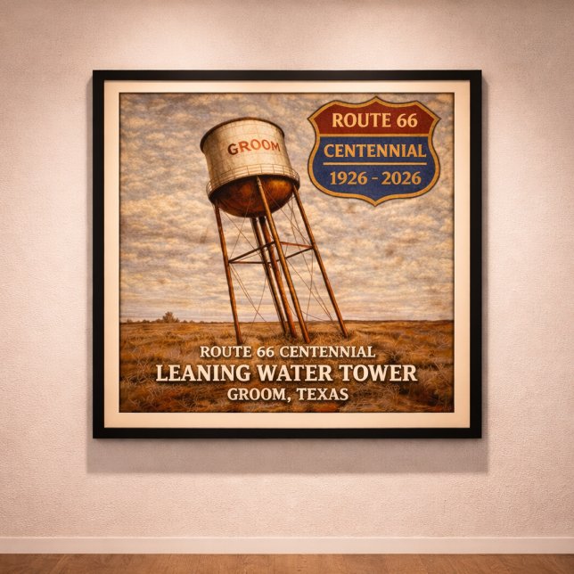 Texas Route 66 Lutande Torn Poster (Skapare uppladdad)