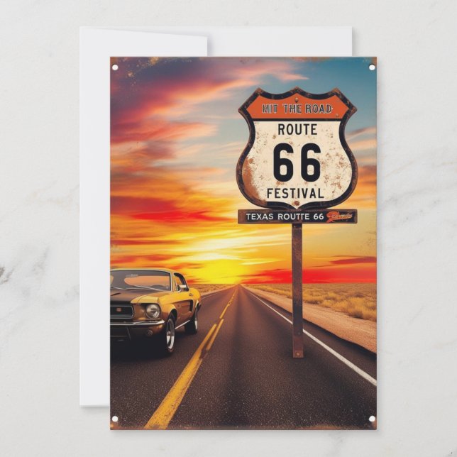 Texas Route 66 POSTCARD Inbjudningar (Framsida)