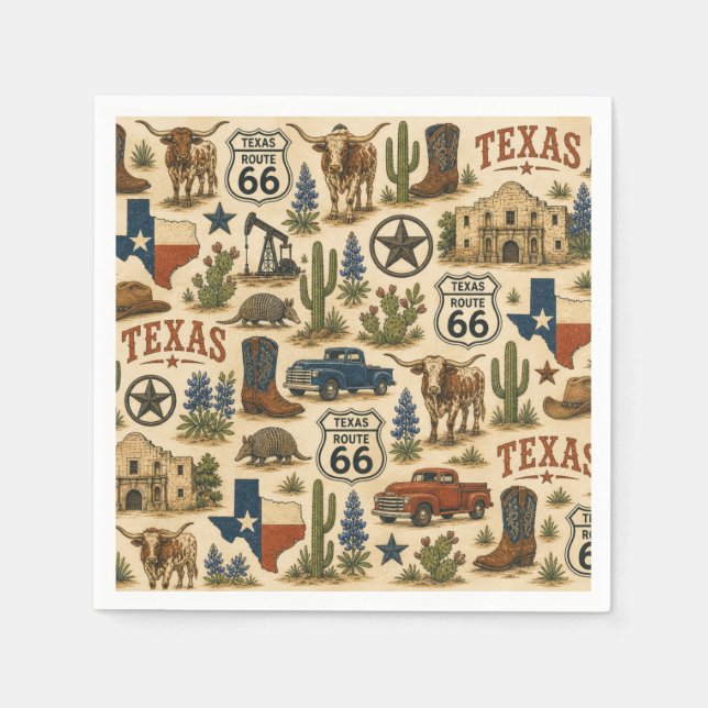 Texas Route 66 Ranch Bord Pappersservett (Framsidan)