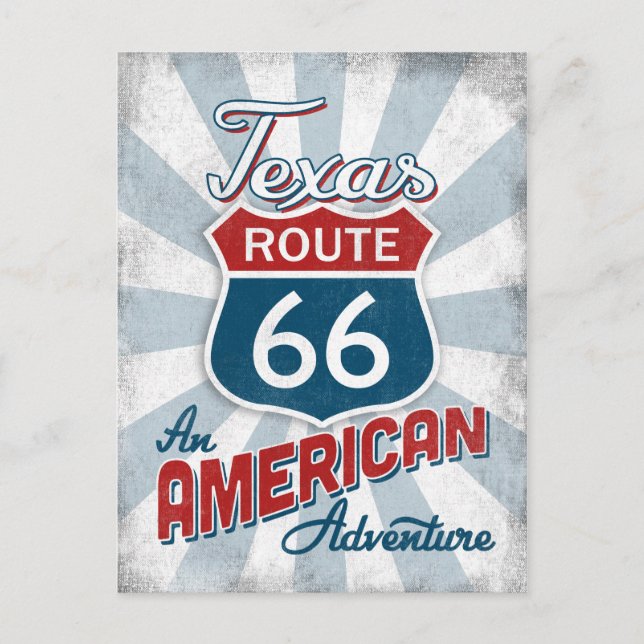 Texas Route 66 Vintage America Vykort (Framsida)