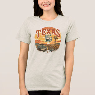 Texas Route 66 Vintage Solnedgång Grafik T Shirt