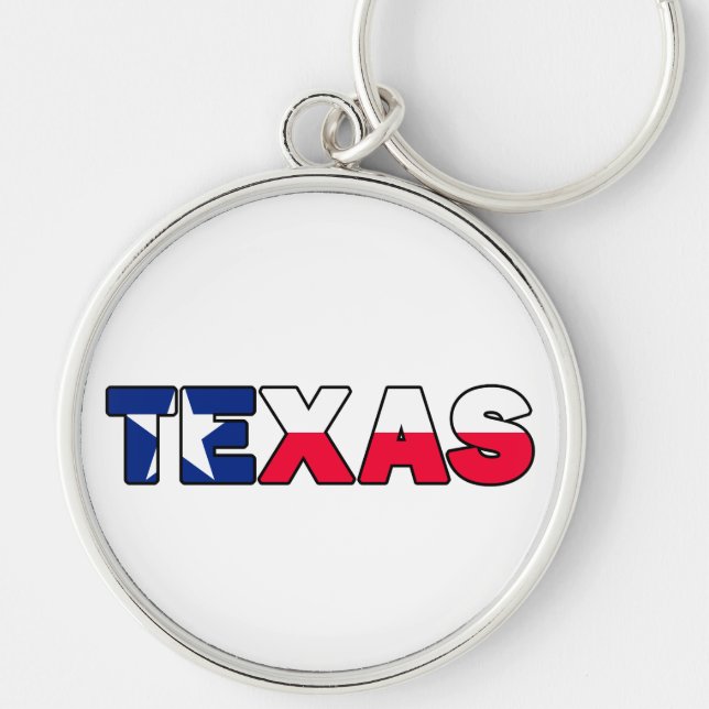 Texas Rund Silverfärgad Nyckelring (Framsidan)