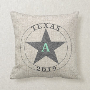 Texas Rustic Grått Benvit Burlap Personlig Kudde