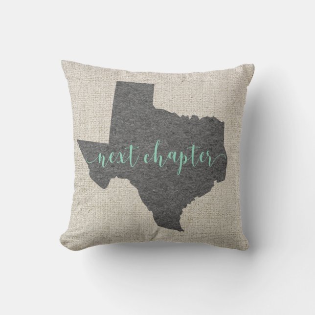Texas Rustic Grått Benvit Burlap-utseende Kudde (Framsida)