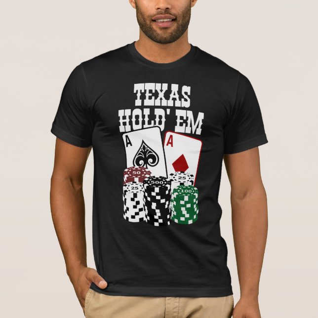 Texas rymmer dem - två ess och chiper t-shirt (Framsida)