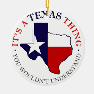 Texas sak julgransprydnad keramik