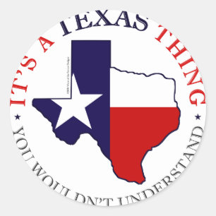 Texas sak runt klistermärke