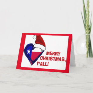 Texas Santa, God jul Y'all! Helgkort