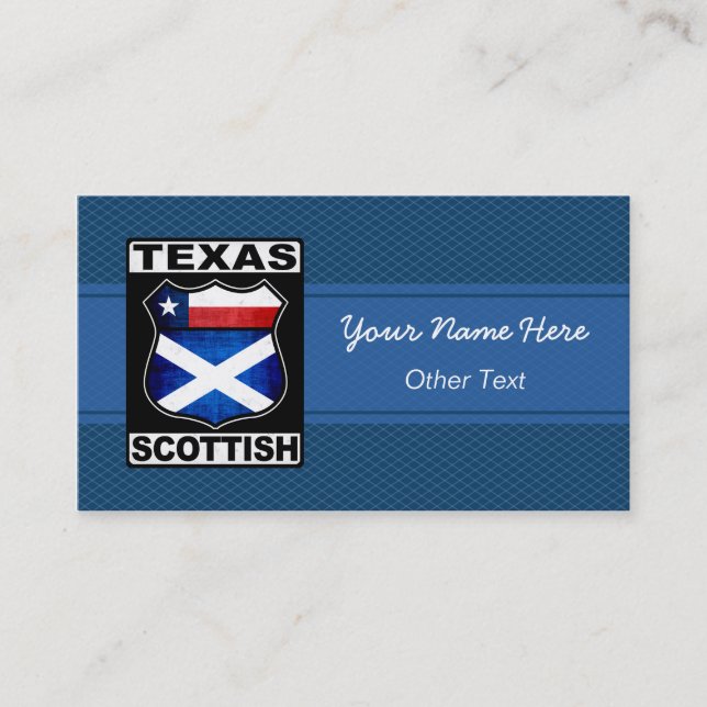 Texas Scottish American Anpassningsbar Affärskorts Visitkort (Framsida)