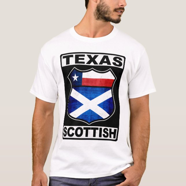 Texas Scottish American Shirt T Shirt (Framsida)