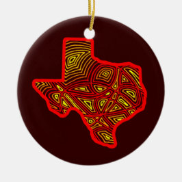 Texas Scribbleprint konst Julgransprydnad Keramik
