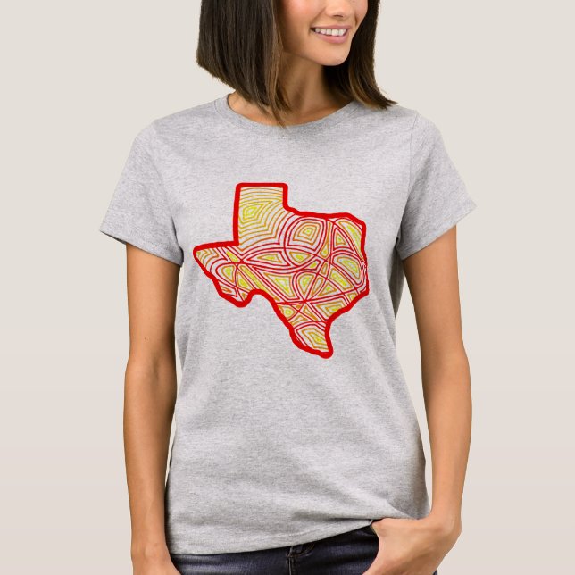Texas Scribbleprint T Shirt (Framsida)