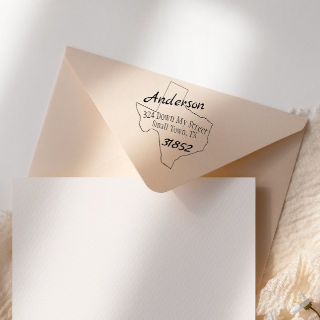 Texas Script Family Namn Självfärgande Stämpel (Skapare uppladdad)