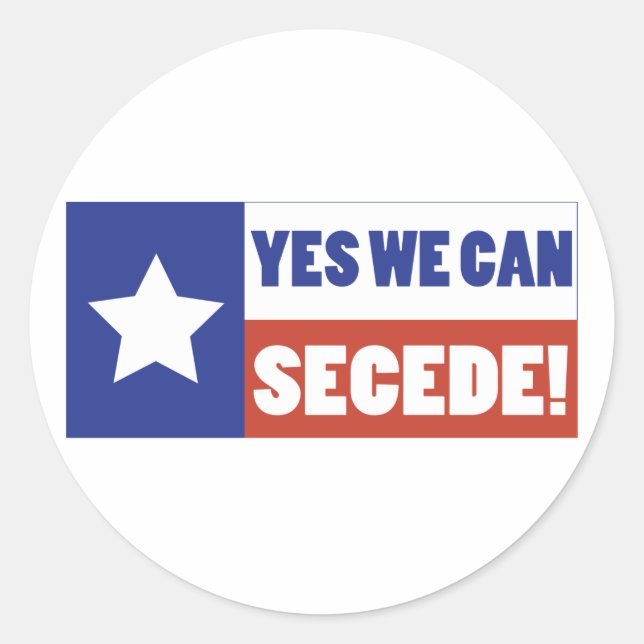 Texas Secede Runt Klistermärke (Framsida)