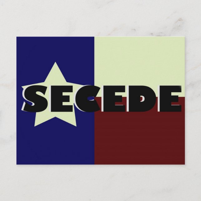 Texas SECEDE-vykort Vykort (Framsida)