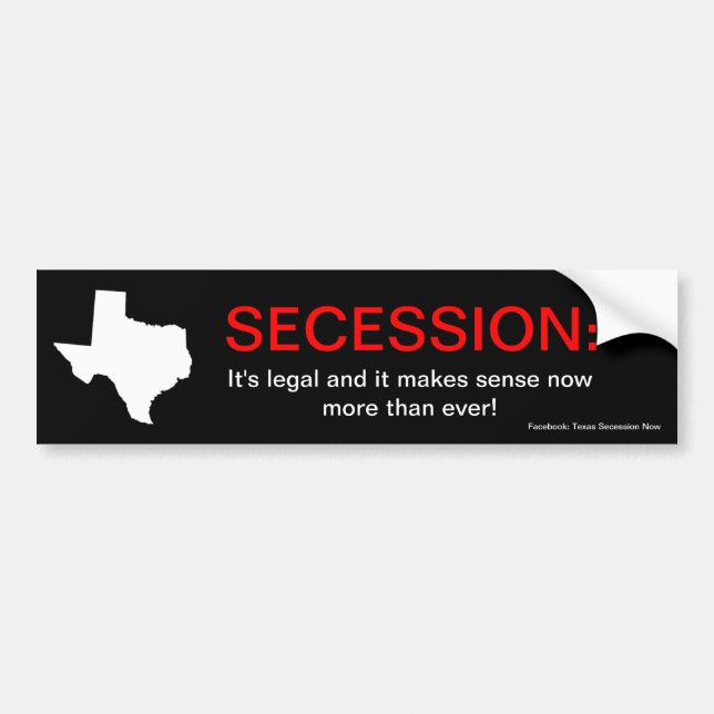 Texas Secession Bildekal (Framsidan)