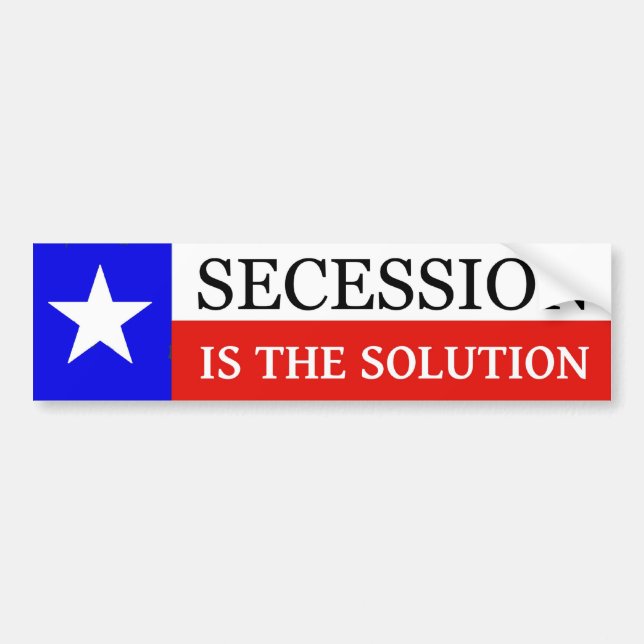Texas Secession Bumper Sticker Bildekal (Framsidan)