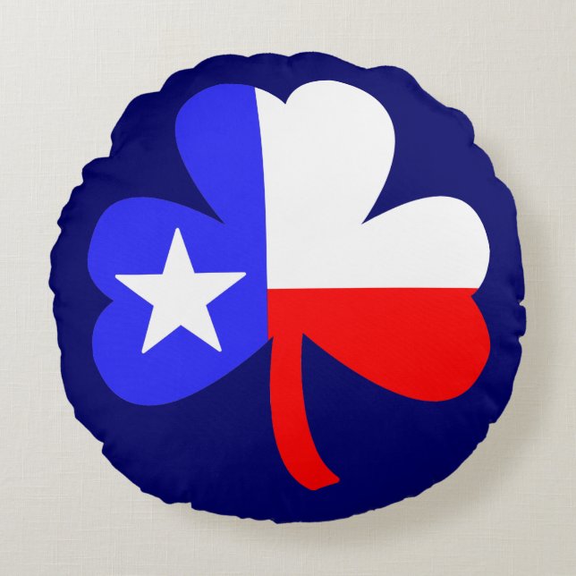 Texas Shamrock Rund Kudde (Framsidan)