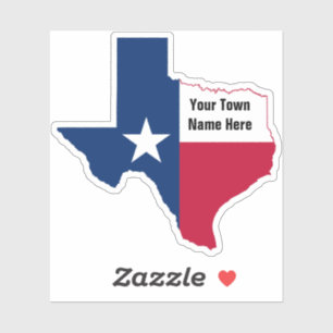 Texas Shape Flagga Anpassade Klistermärken