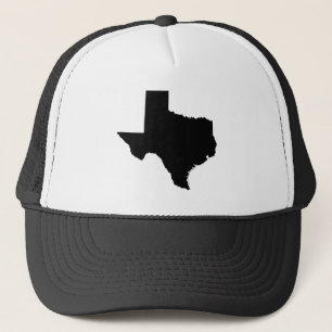 Texas Shape in Black and White Truckerkeps