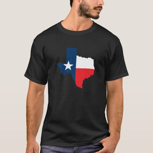 Texas Shape med flagga Tee Shirt (Framsida)