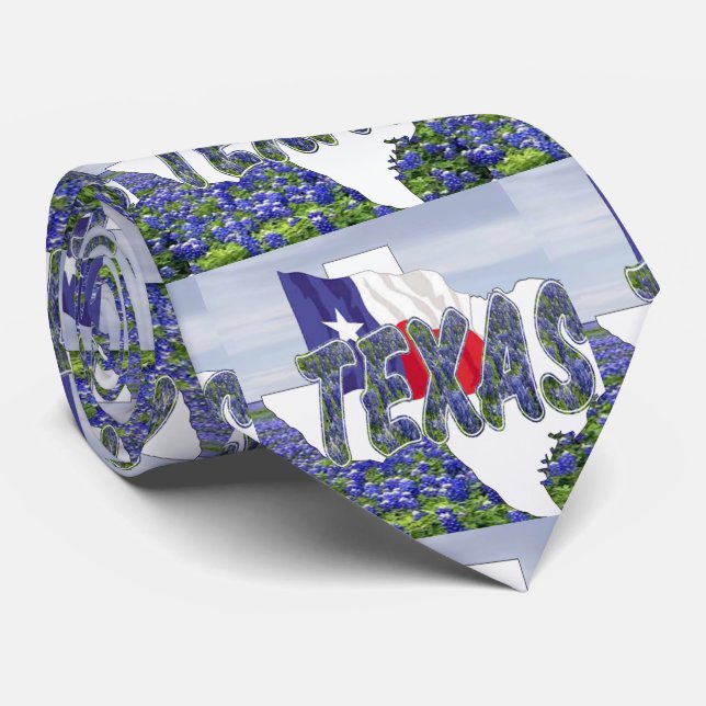 Texas Shape with Texas Flagga and Bluebonnets Slips (Rullad)