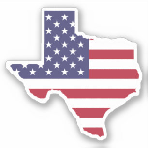 Texas-Shaped American Flagga Klistermärken