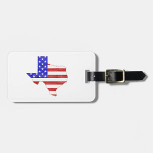 Texas Shaped American Flagga Texan Patriotism Texi Bagagebricka