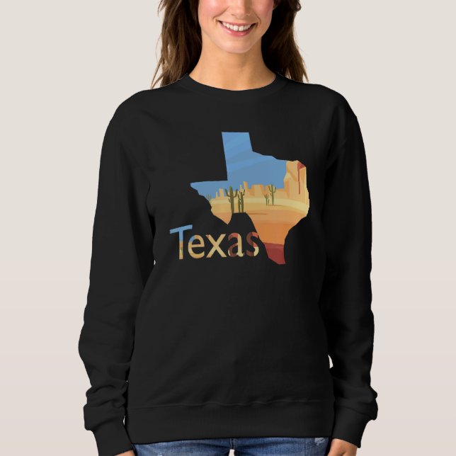Texas Shaped Desert Scenery 1 T Shirt (Framsida)