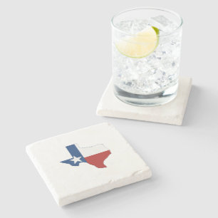 Texas Shaped Flagga Texan Rött vitt blått Lone S Stenunderlägg