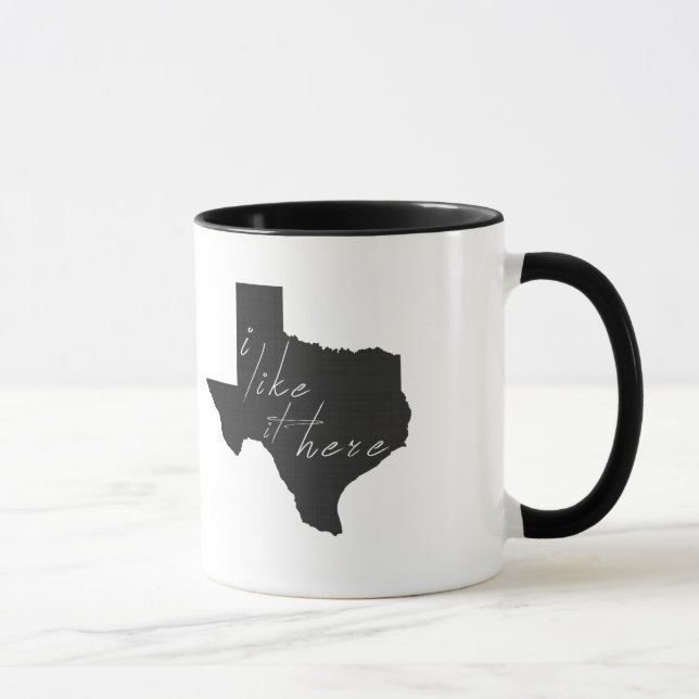 Texas Shaped I like it here Texan Black Chalkboard Mugg (Höger)