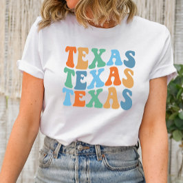 Texas Shirt Vågigt Groovy Font T Shirt