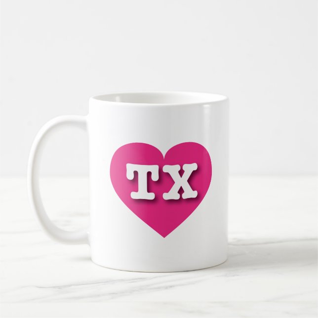 Texas Shock rosa Heart - I kärlek TX Kaffemugg (Vänster)