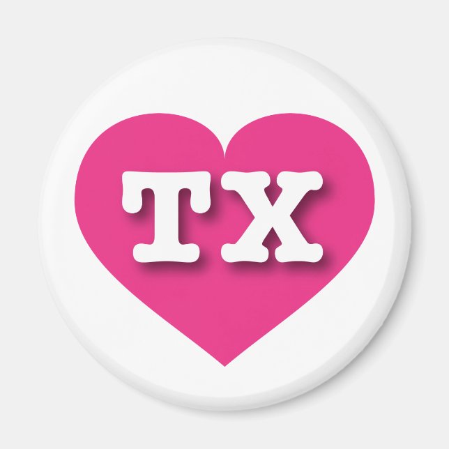Texas Shock rosa Heart - I kärlek TX Magnet (Framsidan)