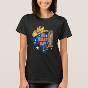 Texas självständighetsdag Cowboyhatt Stövlar TX Pa T Shirt