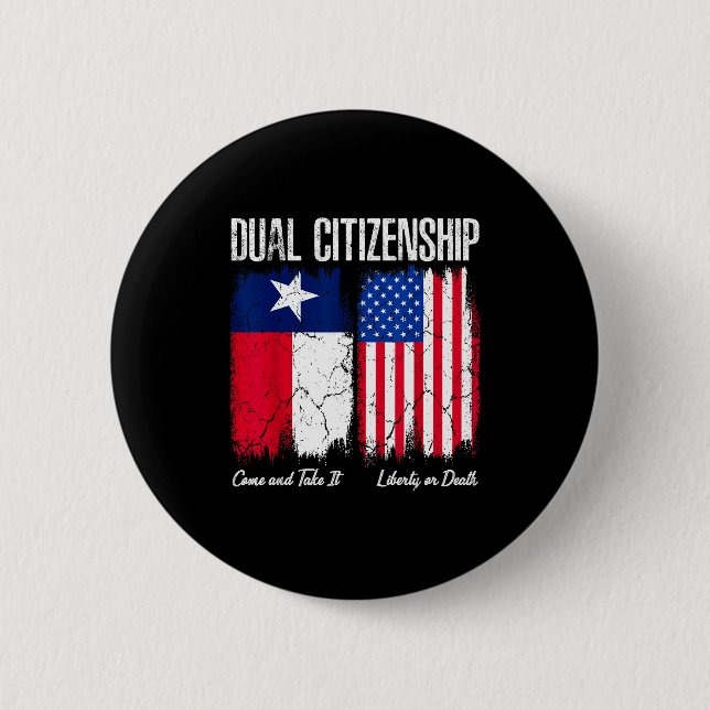 Texas självständighetsdag dubbel medborgare texan  knapp (Framsida)
