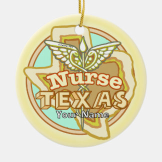 Texas Sjuksköterska Caduceus  Julgransprydnad Keramik